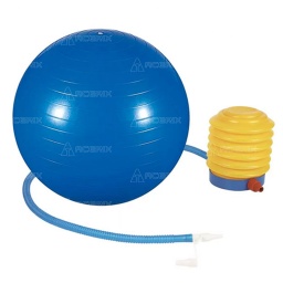 PELOTA PILATES YOGA FITNESS 55CM AZUL CON INFLADOR