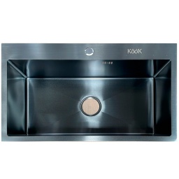 PILETA DE COCINA KOOK  NEGRA 75 X 45 X 22  CM