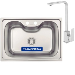 PILETA TRAMONTINA MORGANA ACERO INOXIDABLE 68X48X20 INSTALACIN DESE ABAJO