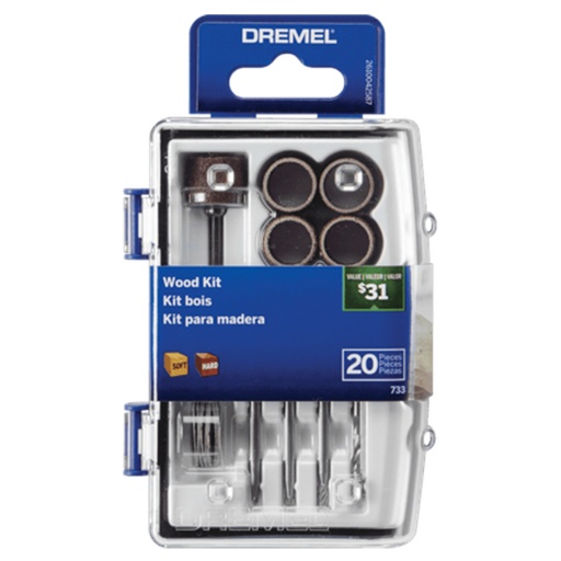 KIT DREMEL 20 PIEZAS PARA MINITORNO USO EN MADERA