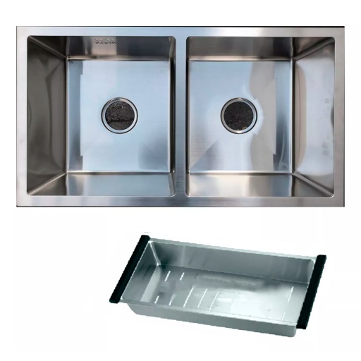 PILETA DE COCINA KOOK ACERO INOX. 78 X 43 X 22  CM + ESCURRIDOR